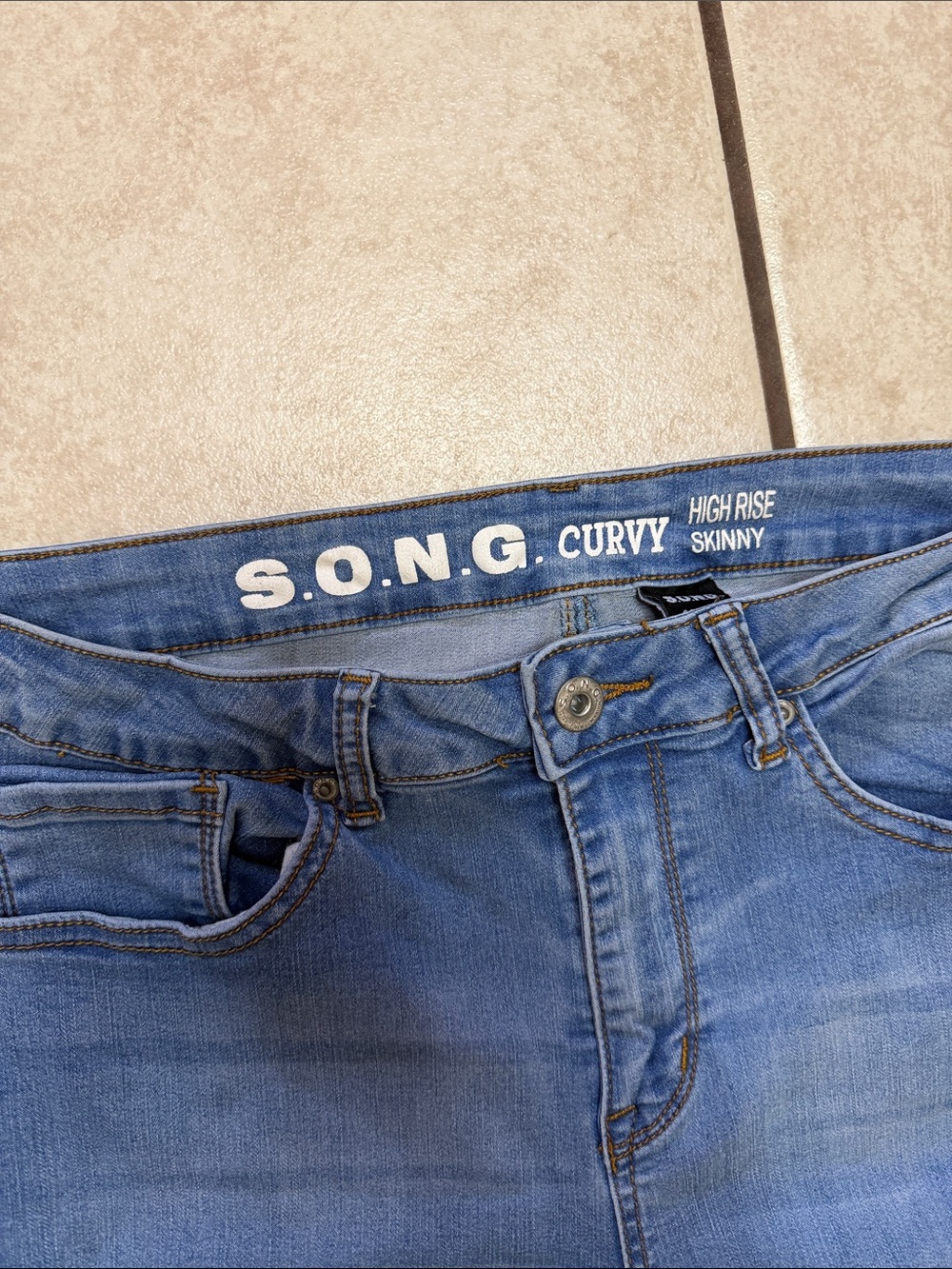 S.O.N.G. Mid-Rise Blue Skinny Jeans - Picture 2 of 4